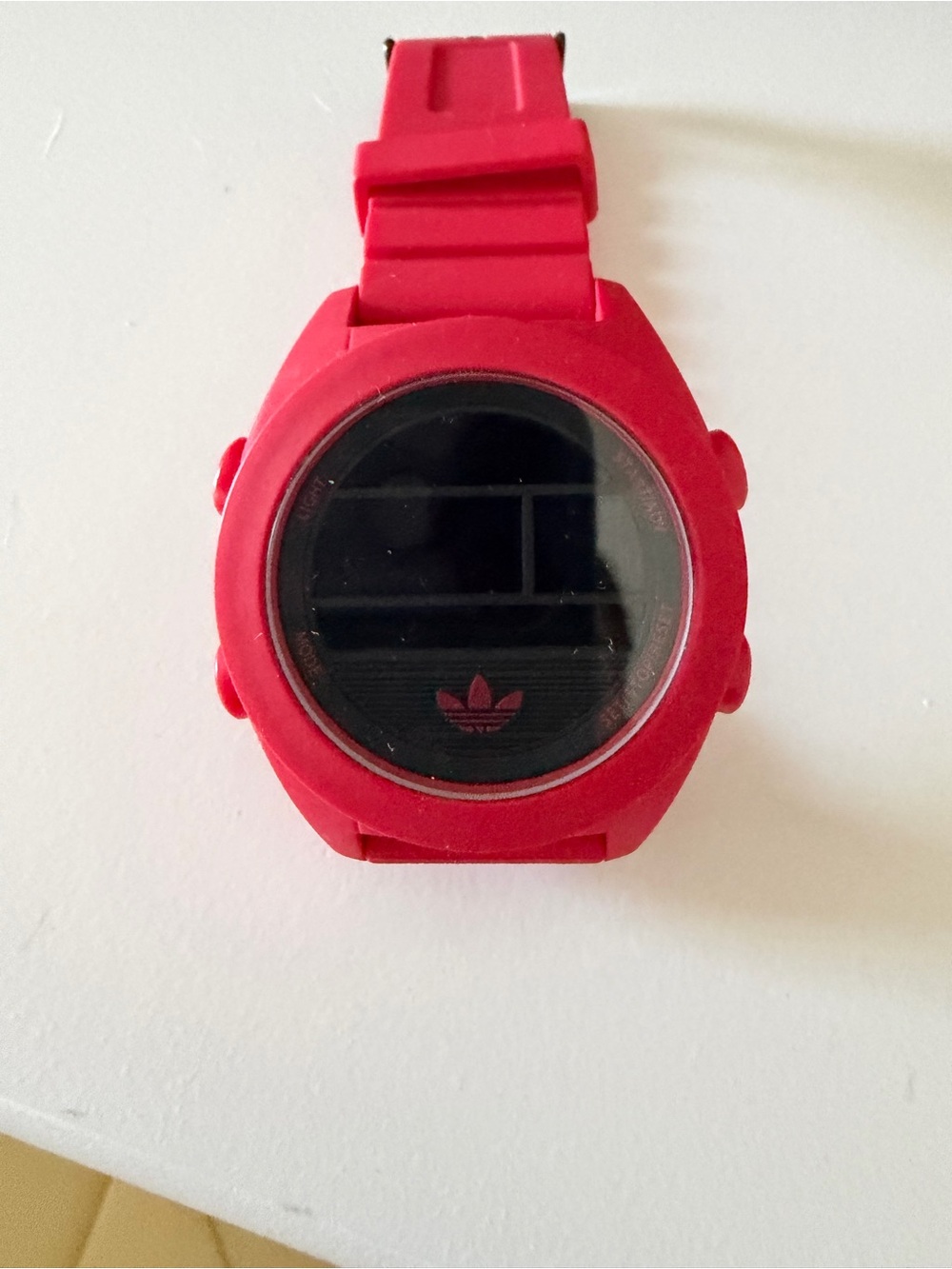 adidas Red Silicone Digital Sports Watch